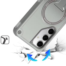 For Samsung S25/S24 Case Magnetic Circle Rugged Grip Kickstand + Tempered Glass