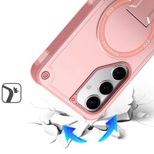 For Samsung S25/S24 Case Magnetic Circle Rugged Grip Kickstand + Tempered Glass
