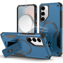 For Samsung S25 FE Case Magnetic Circle Rugged Grip Kickstand + Tempered Glass