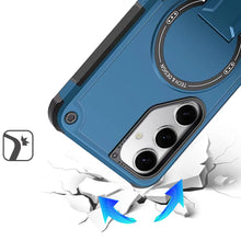 For Samsung S25 FE Case Magnetic Circle Rugged Grip Kickstand + Tempered Glass
