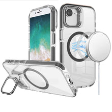 For iPhone 16e Case Camera Stand and Cover with Magnetic Circle + Tempered Glass