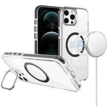 For iPhone 12 Pro Max Case Camera Stand Cover Magnetic Charging + Tempered Glass