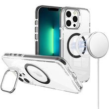 For iPhone 13 Pro Max Case Rear Camera Stand Cover with Clear Magnetic Circle