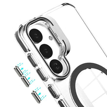 For Samsung S25/S24 Case Camera Stand Cover Magnetic Charging + Tempered Glass