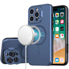 For iPhone 16 PRO MAX Case Magnet Circle Lens Cover with Stand + Tempered Glass