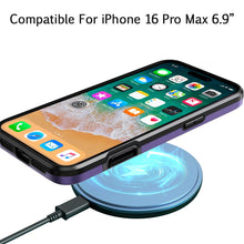 For iPhone 16 PRO MAX Case Magnet Circle Lens Cover with Stand + Tempered Glass