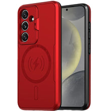 For Samsung S25+/S24+ Case Magnetic Circle Lens Cover w/ Stand + Tempered Glass