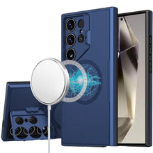 For Samsung S25 Ultra Case Magnetic Circle Lens Cover with Stand +Tempered Glass