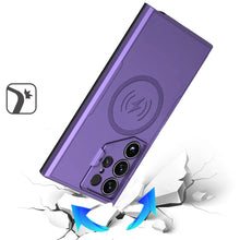 For Samsung S25 Ultra Case Magnetic Circle Lens Cover with Stand +Tempered Glass