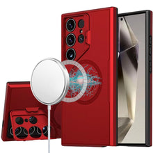 For Samsung S25 Ultra Case Magnetic Circle Lens Cover with Stand +Tempered Glass