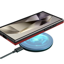 For Samsung S25 Ultra Case Magnetic Circle Lens Cover with Stand +Tempered Glass