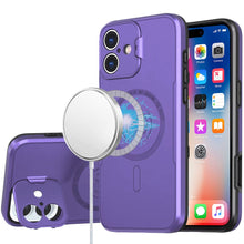 For iPhone 16 6.1inch Case Magnet Circle Lens Cover with Stand + Tempered Glass