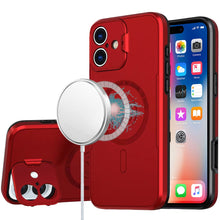 For iPhone 16 6.1inch Case Magnet Circle Lens Cover with Stand + Tempered Glass