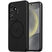 For Samsung S25/S24 Case Magnetic Circle Lens Cover with Stand + Tempered Glass