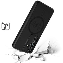 For Samsung S25/S24 Case Magnetic Circle Lens Cover with Stand + Tempered Glass