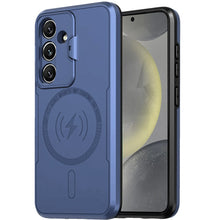 For Samsung S25/S24 Case Magnetic Circle Lens Cover with Stand + Tempered Glass