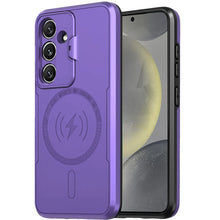 For Samsung S25/S24 Case Magnetic Circle Lens Cover with Stand + Tempered Glass