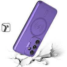 For Samsung S25/S24 Case Magnetic Circle Lens Cover with Stand + Tempered Glass