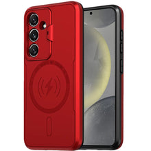 For Samsung S25/S24 Case Magnetic Circle Lens Cover with Stand + Tempered Glass