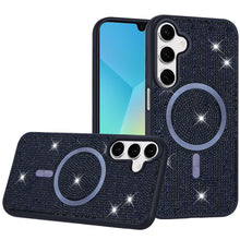 For Samsung A16 5G Case Magnetic Circle Full Bling Dazzle Cover + Tempered Glass