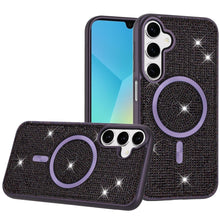 For Samsung A16 5G Case Magnetic Circle Full Bling Dazzle Cover + Tempered Glass