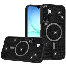 For Samsung A17 5G Case Magnetic Circle Full Bling Dazzle Cover + Tempered Glass