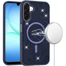 For Samsung A17 5G Case Magnetic Circle Full Bling Dazzle Cover + Tempered Glass