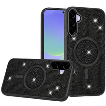 For Samsung A36/A56 Case Magnetic Circle Full Bling Dazzle Cover +Tempered Glass