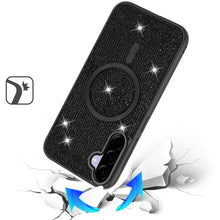 For Samsung A36 Case Magnetic Circle Full Bling Dazzle Cover + Tempered Glass