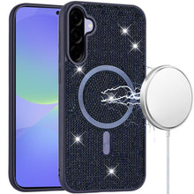 For Samsung A36 Case Magnetic Circle Full Bling Dazzle Cover + Tempered Glass