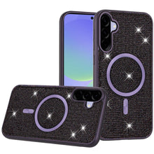 For Samsung A36 Case Magnetic Circle Full Bling Dazzle Cover + Tempered Glass