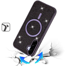 For Samsung A36 Case Magnetic Circle Full Bling Dazzle Cover + Tempered Glass