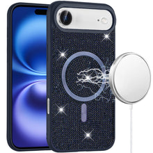 For iPhone Air Case Magnetic Circle Full Bling Rhinestone Cover + Tempered Glass