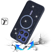 For Moto G Stylus 2025 Case Magnetic Circle Full Bling Dazzle + Tempered Glass