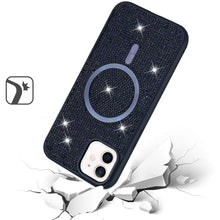 For iPhone 12/12 Pro Case Magnetic Circle Full Bling Dazzle + Tempered Glass