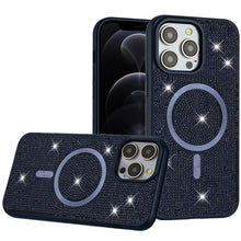 For iPhone 12 Pro Max Case Magnetic Circle Full Bling Dazzle + Tempered Glass