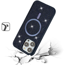 For iPhone 12 Pro Max Case Magnetic Circle Full Bling Dazzle + Tempered Glass