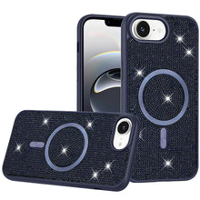 For iPhone 16e Case Magnetic Circle Full Bling Dazzle Cover + Tempered Glass
