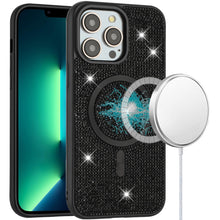 For iPhone 13 Pro Max 6.7 inch Case Magnetic Circle Full Bling Rhinestone Dazzle