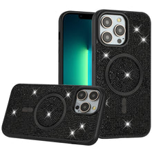 For iPhone 13 Pro Max 6.7 inch Case Magnetic Circle Full Bling Rhinestone Dazzle