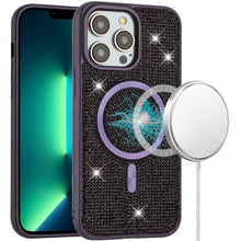 For iPhone 13 Pro Max 6.7 inch Case Magnetic Circle Full Bling Rhinestone Dazzle