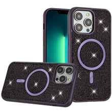 For iPhone 13 Pro Max 6.7 inch Case Magnetic Circle Full Bling Rhinestone Dazzle