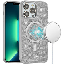 For iPhone 13 Pro Max 6.7 inch Case Magnetic Circle Full Bling Rhinestone Dazzle