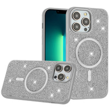 For iPhone 13 Pro Max 6.7 inch Case Magnetic Circle Full Bling Rhinestone Dazzle