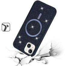 For iPhone 13/14 Case Magnetic Circle Full Bling Dazzle Cover + Tempered Glass