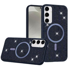 For Samsung S25/S24 Case Magnetic Circle Full Bling Dazzle + Tempered Glass