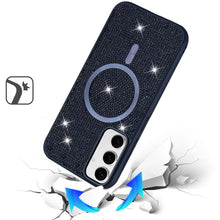 For Samsung S25/S24 Case Magnetic Circle Full Bling Dazzle + Tempered Glass
