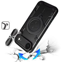 For iPhone Air Case Magnetic Circle Stand Sliding Lens Cover + Tempered Glass
