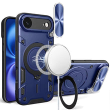 For iPhone Air Case Magnetic Circle Stand Sliding Lens Cover + Tempered Glass
