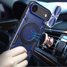 For iPhone Air Case Magnetic Circle Stand Sliding Lens Cover + Tempered Glass